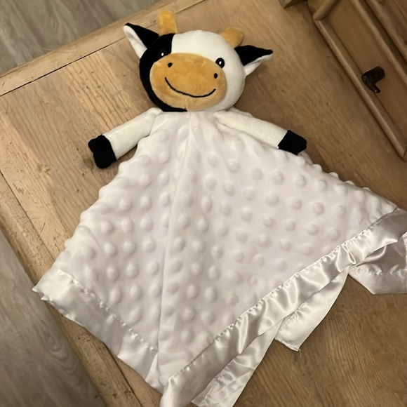 Cow Lovey Security Blanket Baby Pro Goleem Satin Trim Nubby - Picture 2 of 9